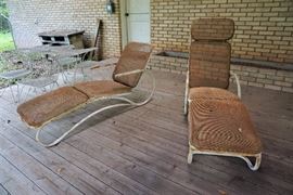 Vintage metal chaise set