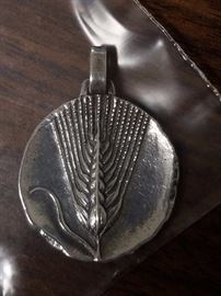 Retired James Avery sterling wheat pendant - small