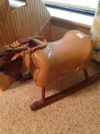 Small leather rocker