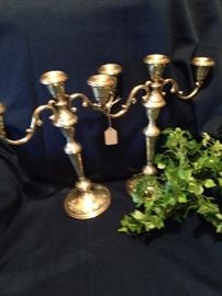 Pair of Wallace sterling candelabras