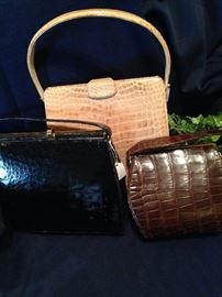 Vintage alligator handbags