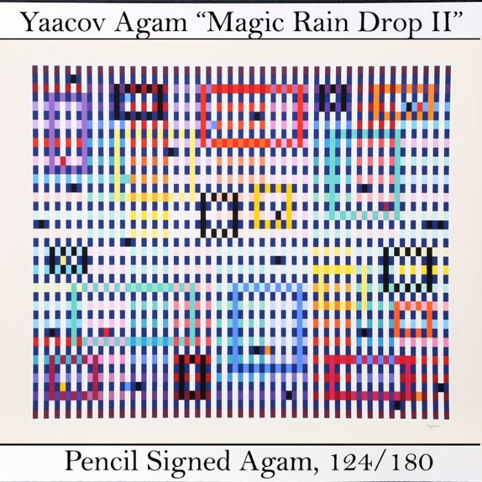 Art Agam Yaacov Serigraph Magix Rain Drop II