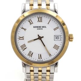 Men's Raymond Weil Geneve Two-Toned Wristwatch: A men’s Raymond Weil Geneve two-toned wristwatch.
