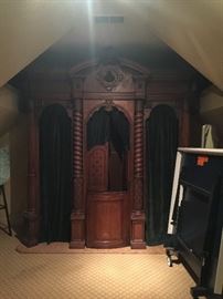 19th Century Confessional from London, England.  Approx 10' T x 12'W x 4"D