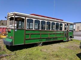 San Francisco Trolley, working condition, used to transport employees of Chic-fil-a aroundsupport center campus and part of the Truett Cathy collection.  Next photo is of interior.