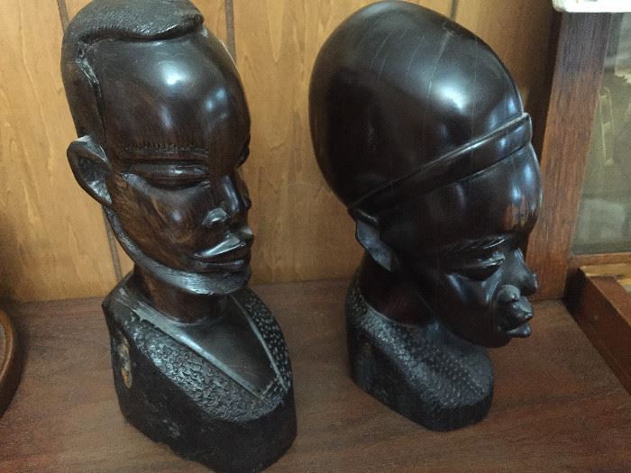 Ebony carved heads 