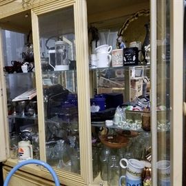 Silverplate tea set, platters, goblets, etc