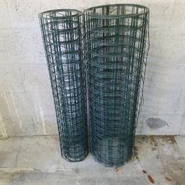  Several rolls of metal fencing