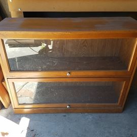 2 shelf glass door bookcase 