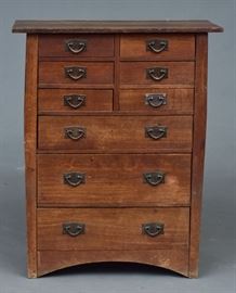 Gustav Stickley Mission Oak Highboy	
36" x 20", 44 1/4" high
signed in the drawer