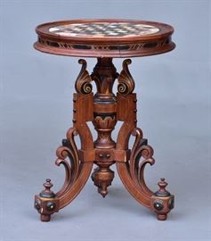 Victorian Specimen Marble Center Table	
with checkerboard top
circa 1875