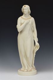 Copeland Parian Figure of Beatrice	
with painted and gilt accents
after Edgar Papworth
21 1/4" high
stamped "Pub. March 1884"
