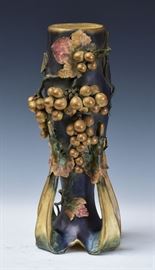 Amphora Art Pottery Vase	
with applied berries
15 1/4" high
early 20th century