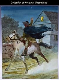 Don Troiani Original Illustration Art (9)	
depicting Revolutionary War Scenes
each 9" x 12" watercolor with arabesque
six are signed, some dated 1974
two are framed