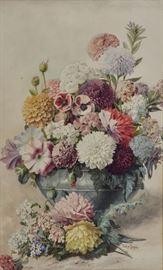 Paul de Longpré	
Still Life with Flowers
27" x 16 1/2" watercolor
signed lower right