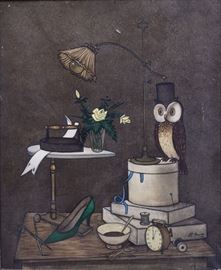 Philippe Noyer	
La Chouette (The Owl)
26" x 21" oil on linen
signed and dated 1960 lower right