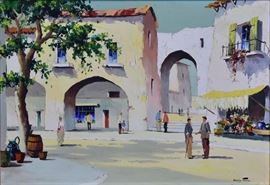 Doyly John (2)	
Two Mediterranean Village Scenes
each 18" x 26" oil on canvas
both signed