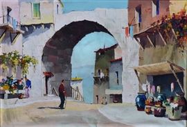 Doyly John (2)	
Two Mediterranean Village Scenes
each 18" x 26" oil on canvas
both signed