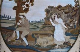 Needlework Silk Embroidery	
The Shepherdess of the Alps
wrought by Ann Susan Hancock
20 1/2" x 18 1/2" silk and watercolor on linen
early 19th century