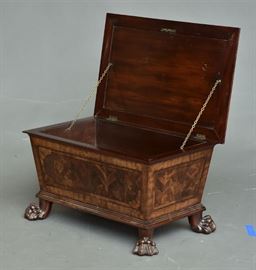 Regency Mahogany Cellerette	
with fitted interior and paw feet
32" x 21", 22" high
circa 1810