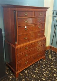 George III Style Yew Wood Chest on Chest	
22" x 46", 66 1/2" high