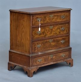 George III Style Chest of Drawers	
with burled drawer fronts
19" x 34", 34" high