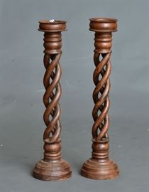 Pair of Continental Spiral Candlesticks	
31" high
early 20th century