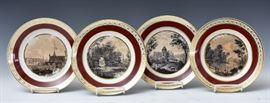 Set of Four Russian Typographical Plates
	
9 1/4" diameter
19th century