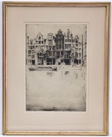 David Young Cameron	
Souvenir d'Amsterdam
14 3/4" x 10 3/8" etching and drypoint
pencil signed lower right