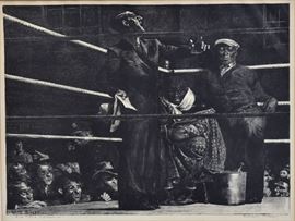 Robert Riggs	
In This Corner (boxing)
14 1/2" x 19 1/2" lithograph
pencil signed lower right