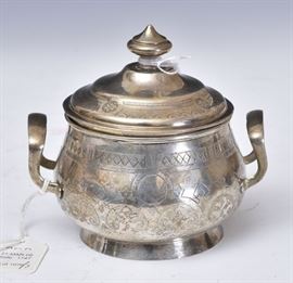 Russian Sterling Silver Covered Bowl	
4 3/4" high
9 troy ounces