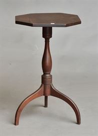 Cherry Candlestand
with octagonal top
18" diameter, 27 3/4" high
early 19th century