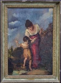 H. J. Stannard
Crossing The Stream
24 1/2" x 16 1/2" oil on canvas
signed lower right