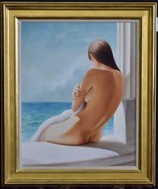 Kirov
Seated Nude on a Balcony
31" x 24" oil on canvas
signed lower right