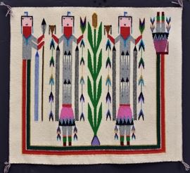 Navajo Yei Rug
23 1/4" x 26 1/4"
mid-20th century