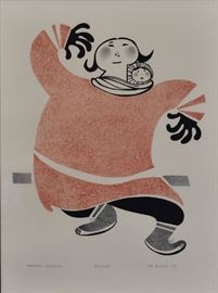 Rie Munoz
Seated Dancer
20" x 15" stonecut print
from an edition of 125
pencil signed lower right and dated 1975