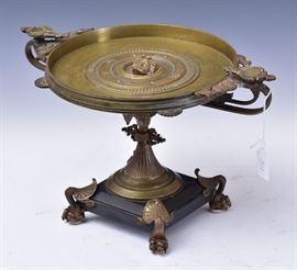 French Bronze Taza
with classical relief in center
10" high
late 19th century