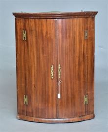 English Hanging Corner Cabinet
28" x 19", 37 1/2" high
19th century