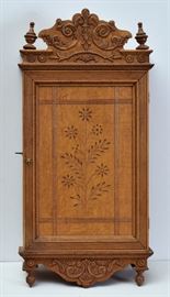 Victorian Eastlake Medicine Cabinet
with spoon carved flower decoration
35 1/2" long
circa 1880