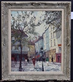 French School
Parisian Street
24" x 20" oil on canvas
signed "Bessier" lower right