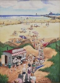 Albert Hubbell
Summer at the Beach
14" x 10" watercolor
signed lower right