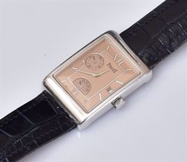 Piaget Gent's Wristwatch
125th Anniversary Limited Edition
Art Deco style with date window and three dials
from an edition of 125