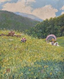 Wally Ames
Picnic in Springtime
12" x 10" oil on board
unframed