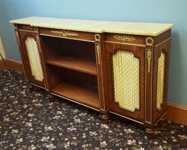 French Empire Style Console
with marble top
71 1/2" x 14 3/4" x 37" high
mid-20th century