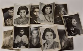 Marian Anderson Autographed Photographs (45)
40 of the photos are 8" x 10" and stamped
"S. Hurok presents MARIAN ANDERSON..."
two are 7" x 9 1/4" with Teddy Piaz labels,
two 8" x 10" stamped "MARIAN ANDERSON" 
and one not marked
from the estate of Anderson's personal secretary