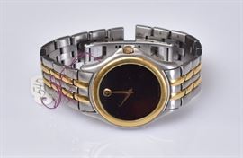 Movado Gent's Stainless Steel Wrist Watch
1 1/4" diameter face, 6" bracelet
water resistant