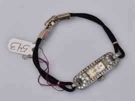 Edwardian Ladies Diamond Wrist Watch
1 1/2" long case