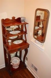 Small Shelf Table, Mirror and Decorative