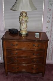 Widdicomb Night Stand with Vintage Lamp