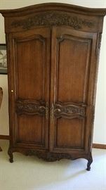 Large, Solid Carved Wood Armoire - $550